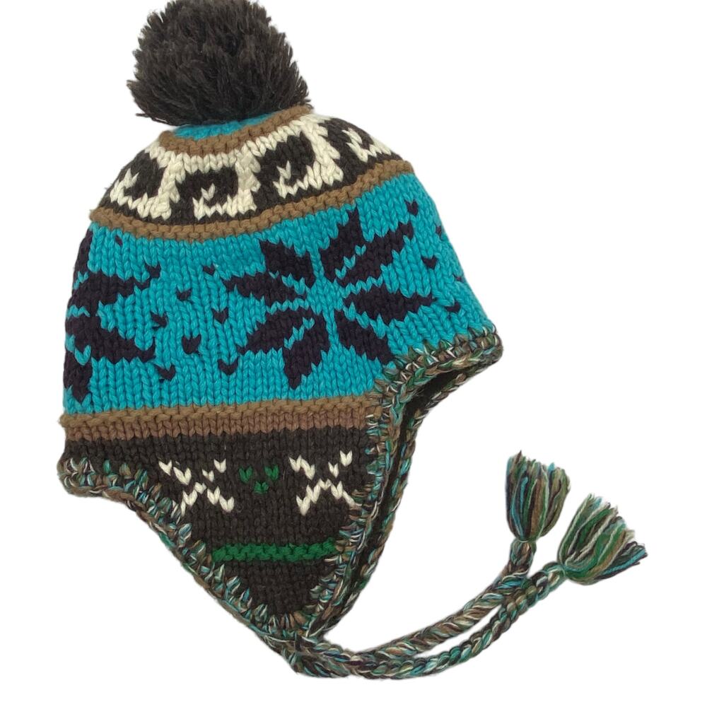 American Eagle Outfitters Trapper Hat Wool Blend Fleece Lined Fair Aisle OS - Picture 2 of 9